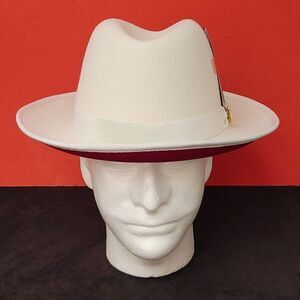 MEN'S MONTIQUE 2 3/4" BRIM TWO TONE BOTTOM 100% WOLL FELT FEDORA HAT. H84